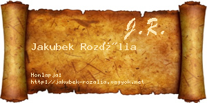 Jakubek Rozália névjegykártya