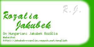 rozalia jakubek business card