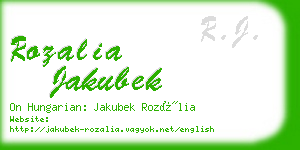 rozalia jakubek business card